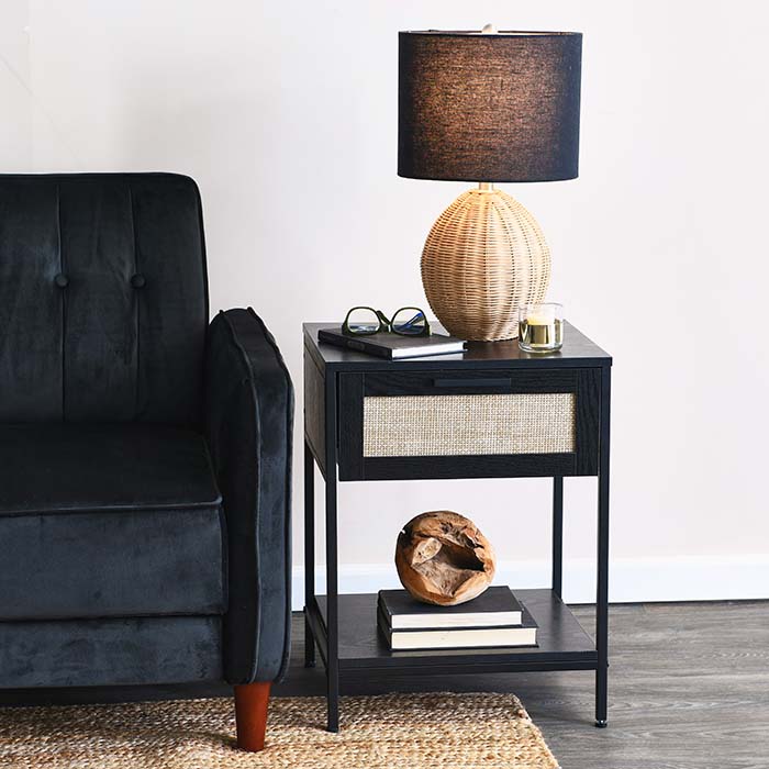 Side table with lamp